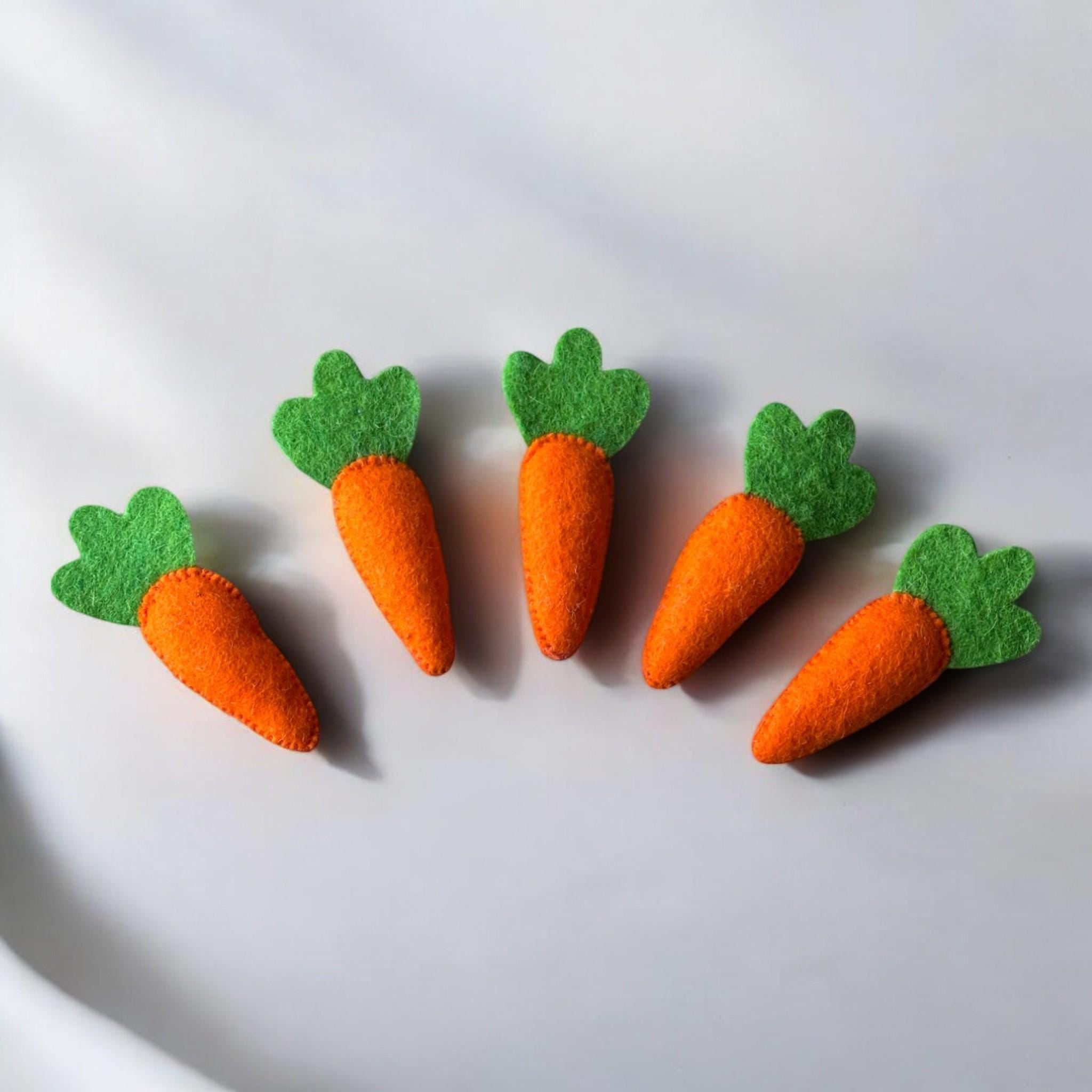 Felt Wool Easter Carrots: Handmade Holiday Bowl Fillers
