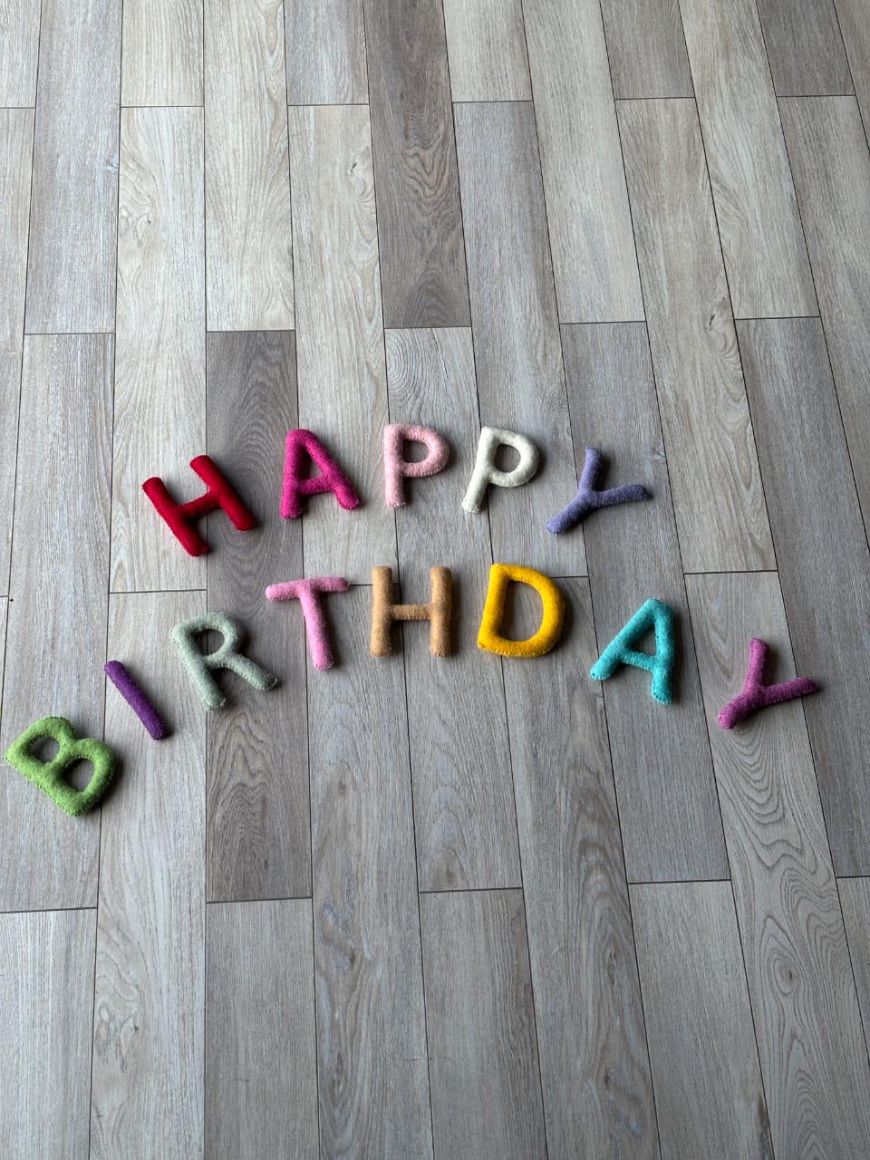 Custom Wool Felt Garland: Personalized Bunting Decor