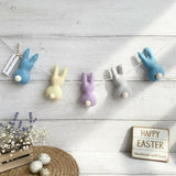 Handmade Wool Felt Bunny Rabbit Garland – Easter Spring Decor for Door, Wall & Mantle – Pastel Easter Bunny Banner – Nursery Easter Gift