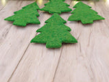 Handmade Wool Felt Christmas Tree Die Cuts: DIY Garland Ornaments, Pack of 5