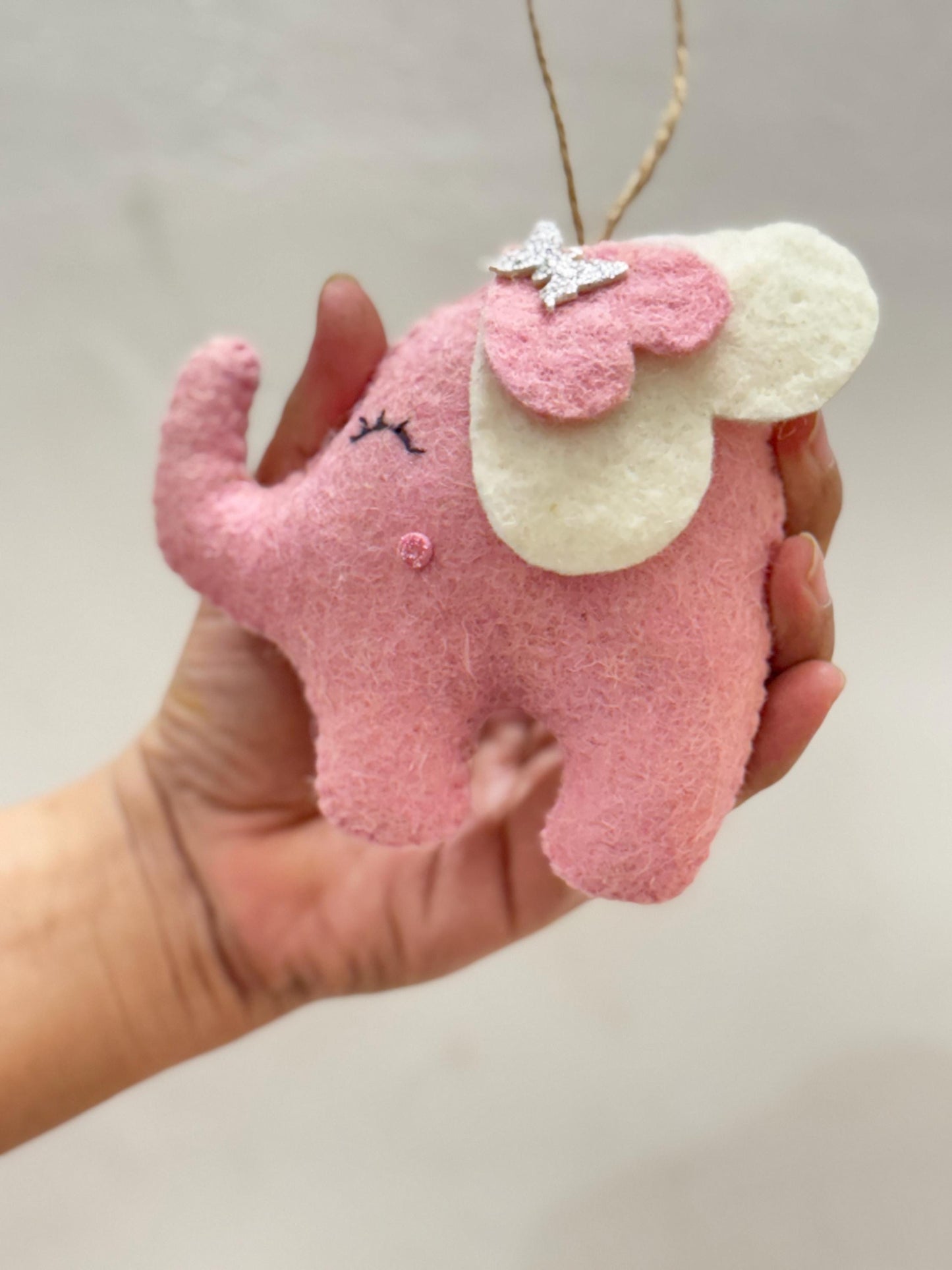 Baby’s First Christmas Ornament Felt Elephant | Handmade Keepsake Gift for New Baby