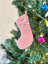 Handmade Felt Christmas Stocking Ornament: Mini Tree Decoration