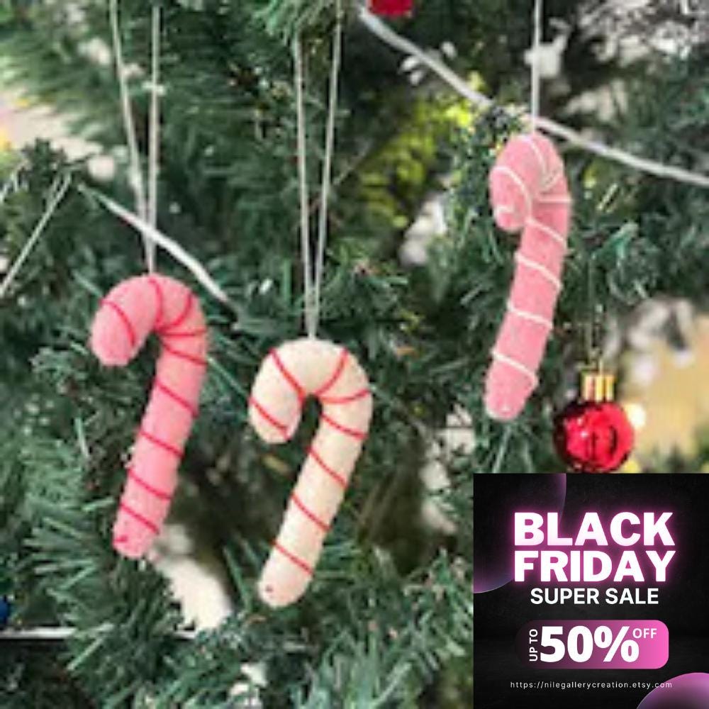 Christmas Candy Cane Hanging Ornaments, Felt Christmas Charm, Candy Charms, Christmas Gifts, Holiday Christmas Candy Decor, Xmas Candy Charm