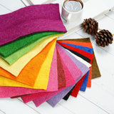 Multi-Color Merino Wool Felt Sheets: 10 Pack, 8x12" Handmade Craft Supplies