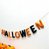 Halloween Garland, Trick or Treat Banner, Spooky Mantel Decor, Pumpkin Ghost Felt Garland