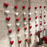 Valentine’s Day Hearts Decor Handmade Wool Felt Hearts Decoration Romantic Home Decor Heart Garland for Wall & Room Styling