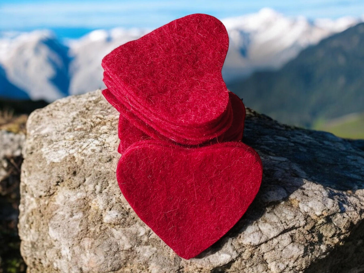 Soft Wool Felt Heart Shapes for Crafting Garlands, Cushions, and Ornaments