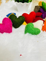 Wool Felt Hearts: 3-Inch Colorful Stuffed DIY Decor