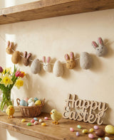Wool Felt Easter Bunny Garland – Spring Bunny Banner for Easter Decor, Nursery Wall Hanging