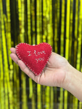 Handmade Felt Heart Ornament: Valentine's Day Decor Gift