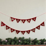 Christmas Garland, Felt Ornament Banner, Winter Mantel Decor, Handmade Holiday Decoration