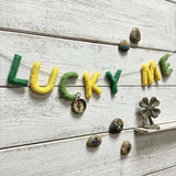 Lucky Me Felt Garland – St Patrick’s Day Irish Holiday Banner – Festive Decor