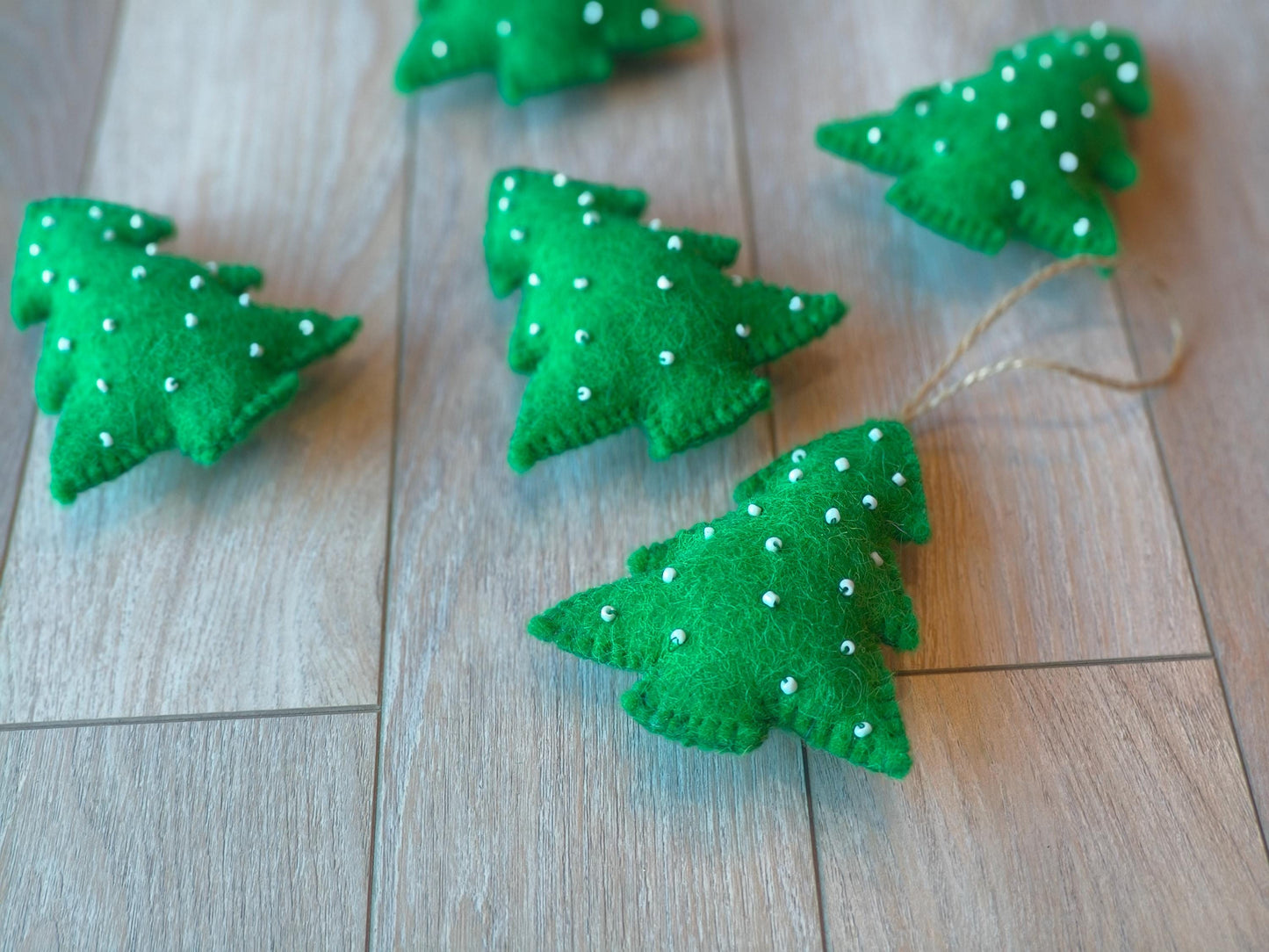 Handmade Wool Felt Christmas Tree Ornament: Green Holiday Decor