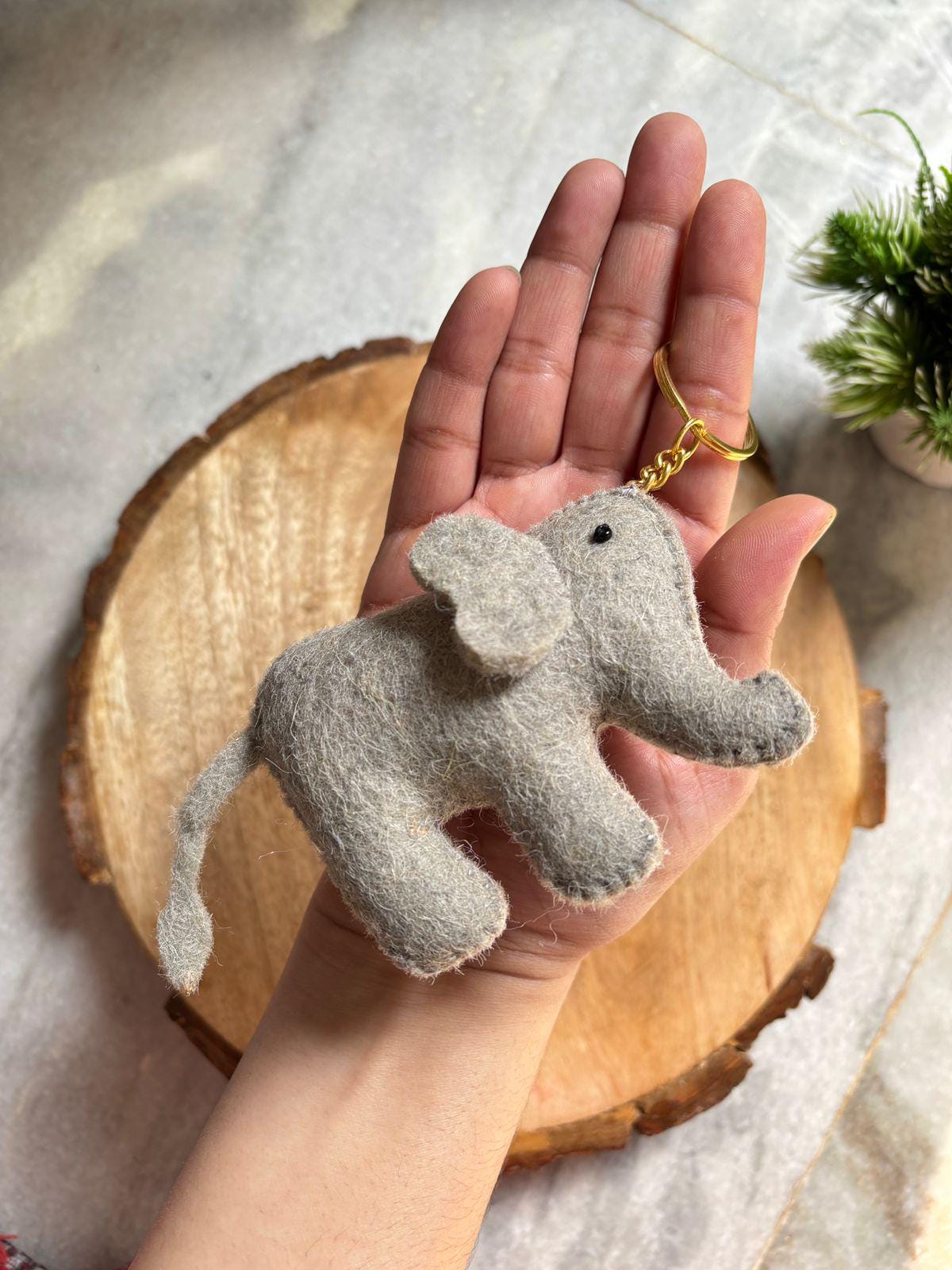 Safari Animal Felt Keychain – Handmade Plush Bag Charm