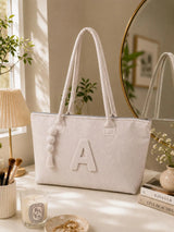 Personalized Wool Felt Tote Bag | Custom Monogram Work & Travel Handbag for Women