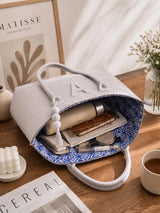 Personalized Wool Felt Tote Bag | Custom Monogram Work & Travel Handbag for Women