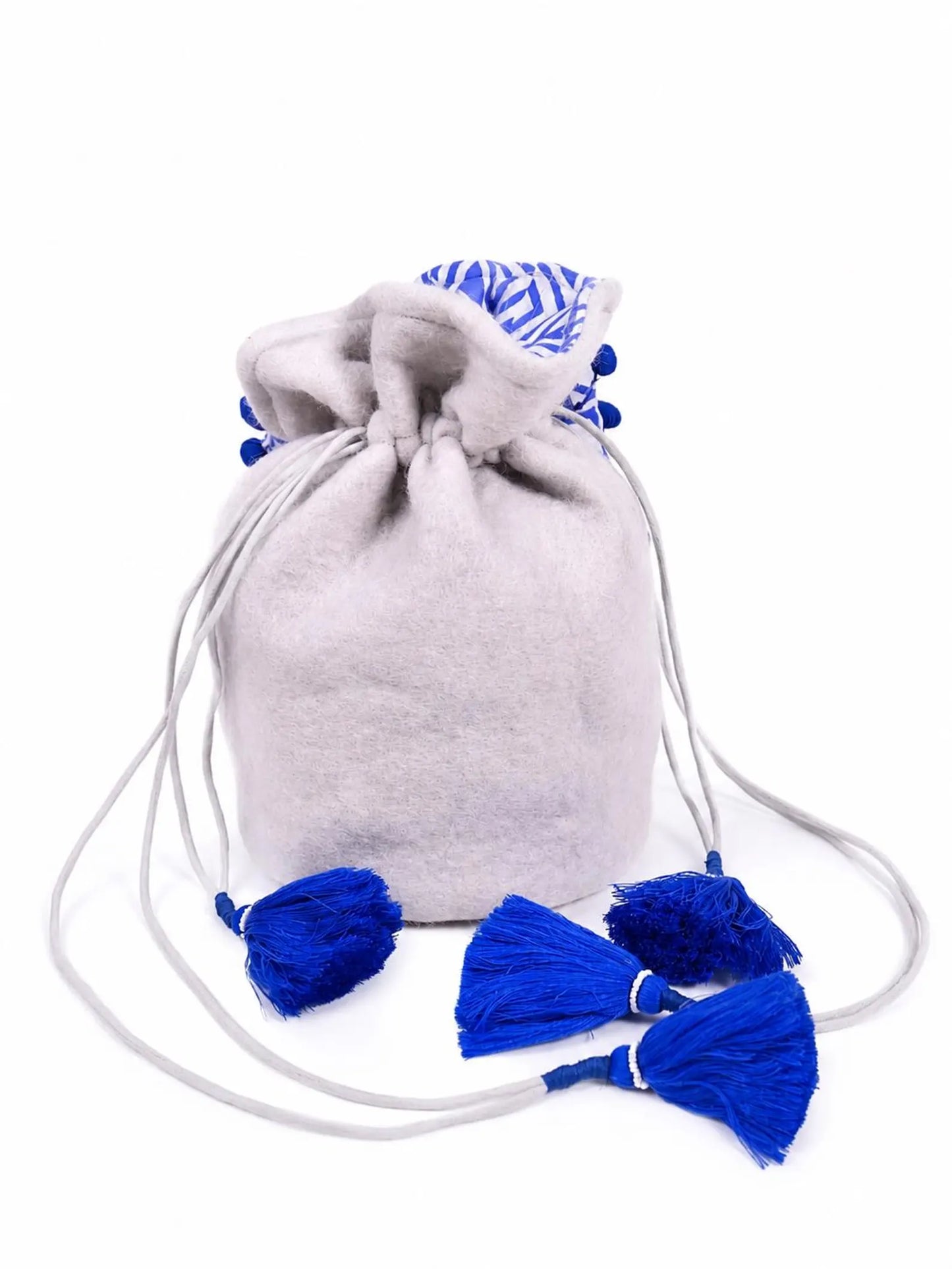 Boho Tassel Bucket Bag | Handmade Cotton Drawstring Shoulder Bag for Women