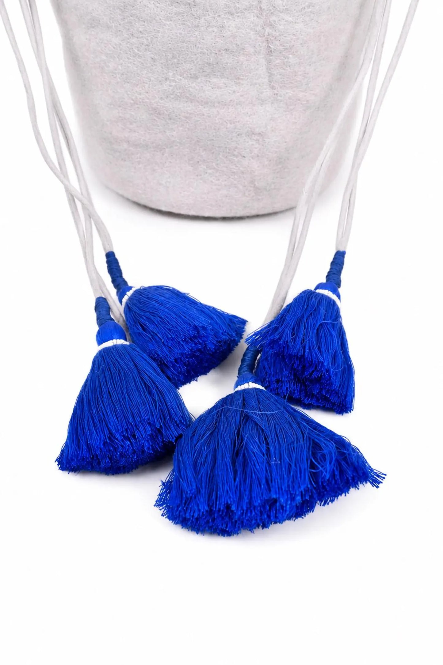 Boho Tassel Bucket Bag | Handmade Cotton Drawstring Shoulder Bag for Women