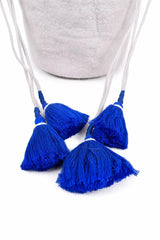Boho Tassel Bucket Bag | Handmade Cotton Drawstring Shoulder Bag for Women