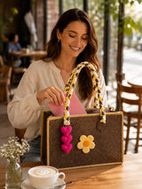 Personalized Wool Felt Tote Bag | Custom Monogram Handmade Handbag for Women
